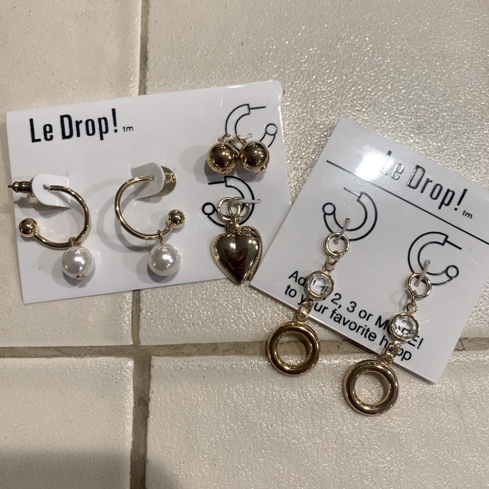 80s vintage Hoop earrings with changeable charms